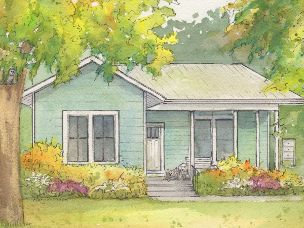 House Portrait In Watercolor 5 X 7 Home Portraits By Mary