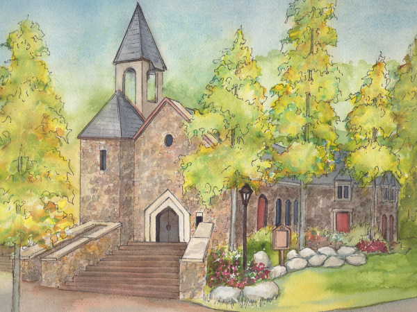 Watercolor Wedding Venue Portrait Home Portraits By Mary Frances