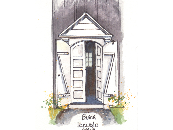 Color Sketch Of Church Entrance