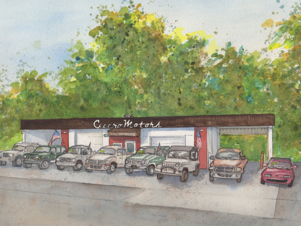 Custom Watercolor Painting of Family Business
