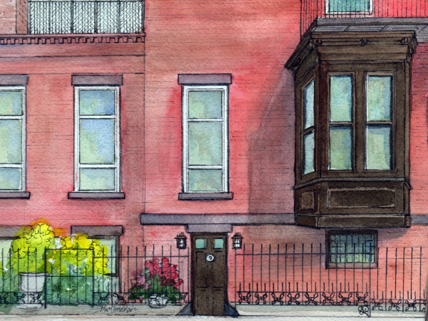 Watercolor house painting
