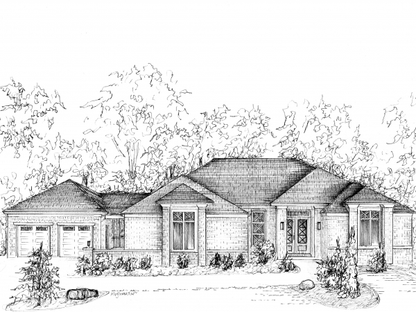Ink house portrait