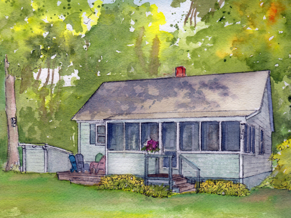 hand painted home portrait