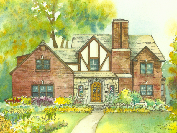 Home Portrait In Watercolor And Ink Home Portraits By Mary