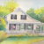 Your home painted in watercolor Watercolor painting of home