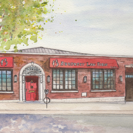 Watercolor Painting of Building