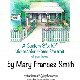 8"x 10" watercolor home portrait