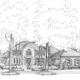 Portrait of your home in ink